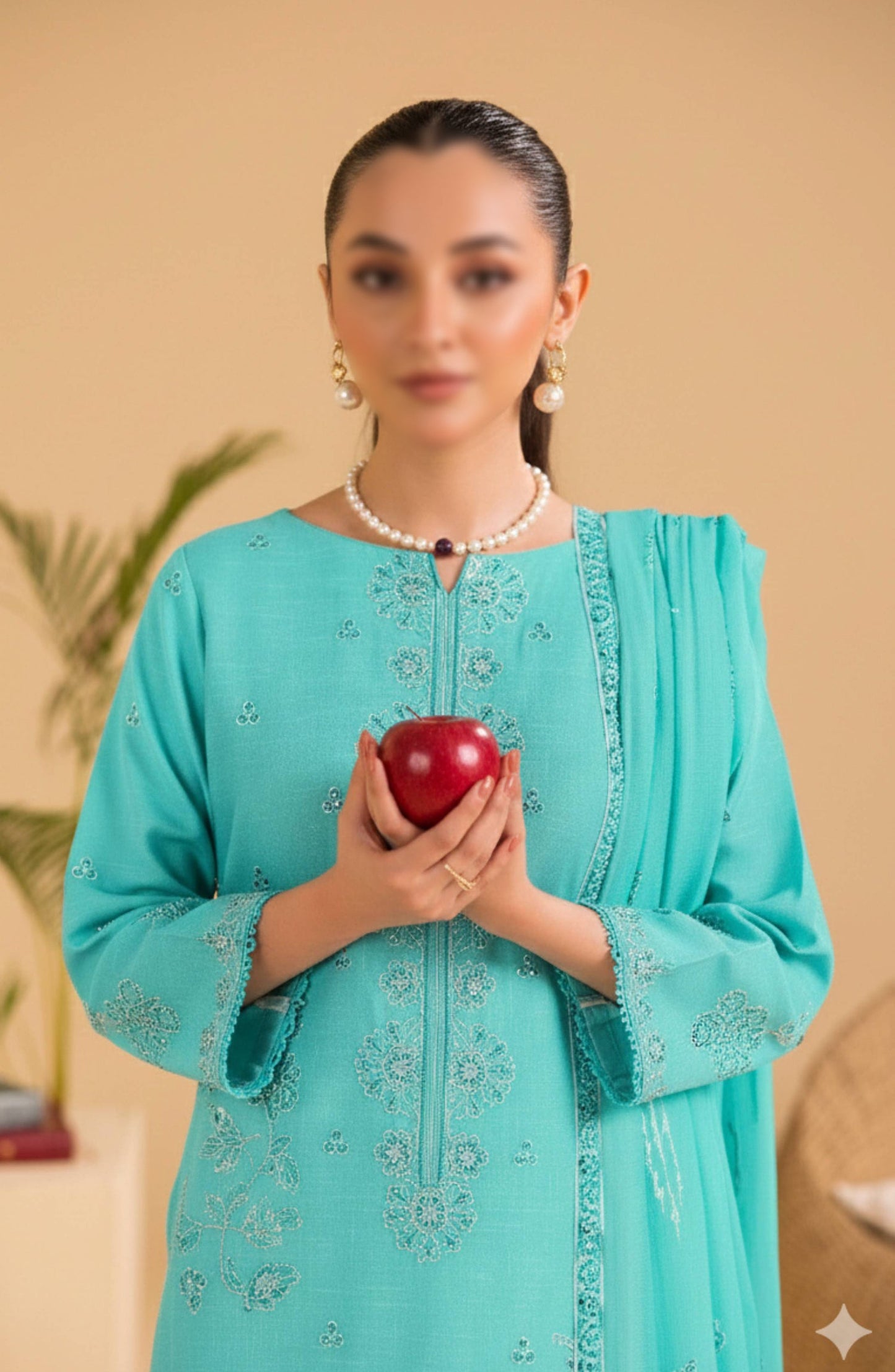 Chandni by Embroidered Lawn Unstitched 3 Piece Suit - D-02 - AK26CHN - Ferozi - Summer Collection