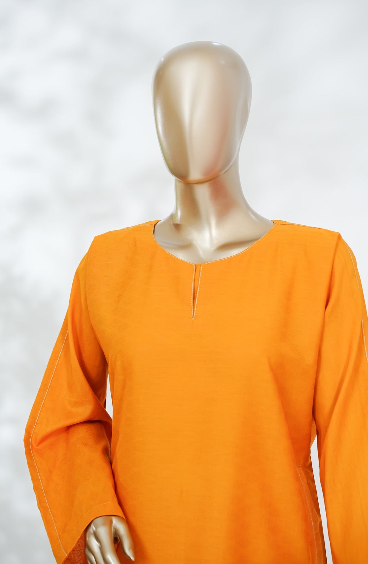 Cmeili by Amna Khadija Solid Jacquard Stitched 2 Piece Co-ords Set - AKCF-02 - AM26AKCF - Orange - Summer Collection