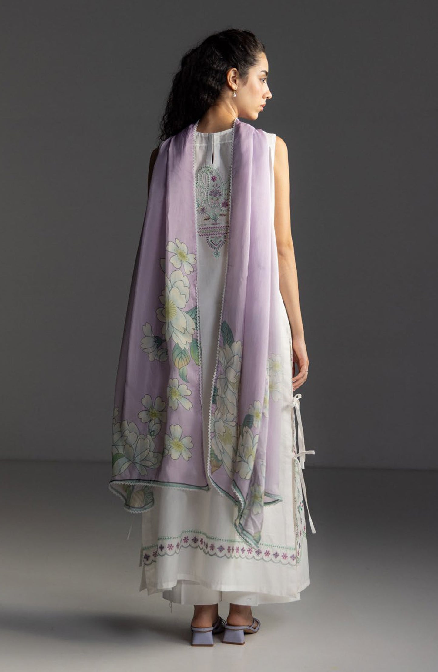 Coco by Zara Shahjahan Embroidered Lawn Unstitched 3 Piece Suit - Veya-7A - ZS26LW - Purple - Summer Collection