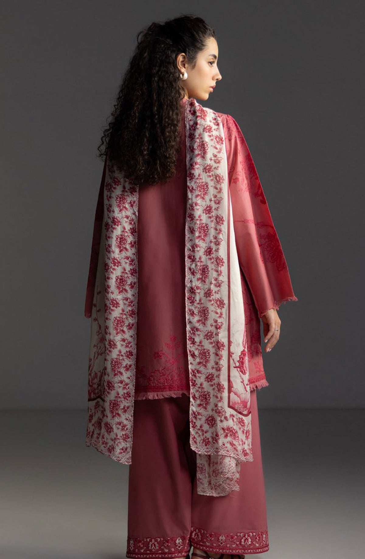 Coco by Zara Shahjahan Embroidered Lawn Unstitched 3 Piece Suit - Aviona-3B - ZS26LW - Pink - Summer Collection