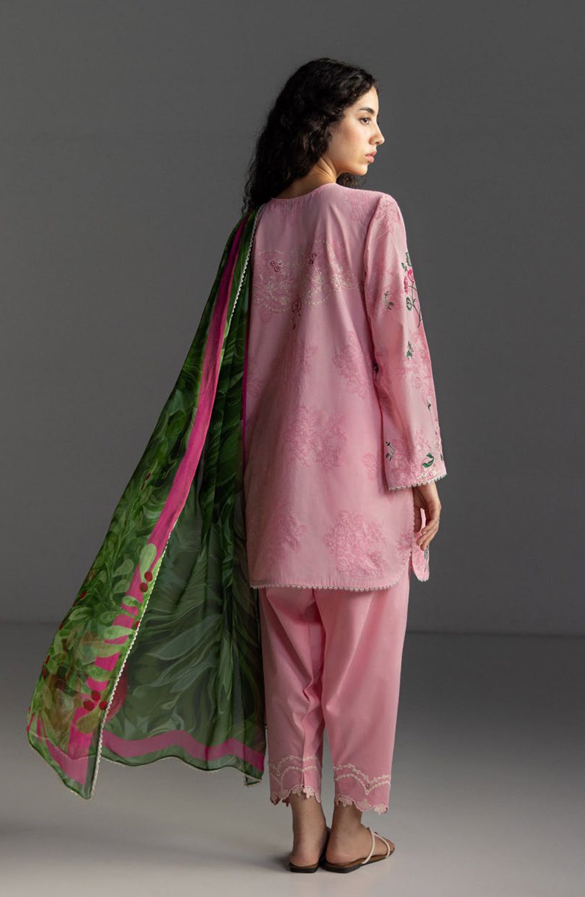 Coco by Zara Shahjahan Embroidered Lawn Unstitched 3 Piece Suit - Miro-2A - ZS26LW - Pink - Summer Collection