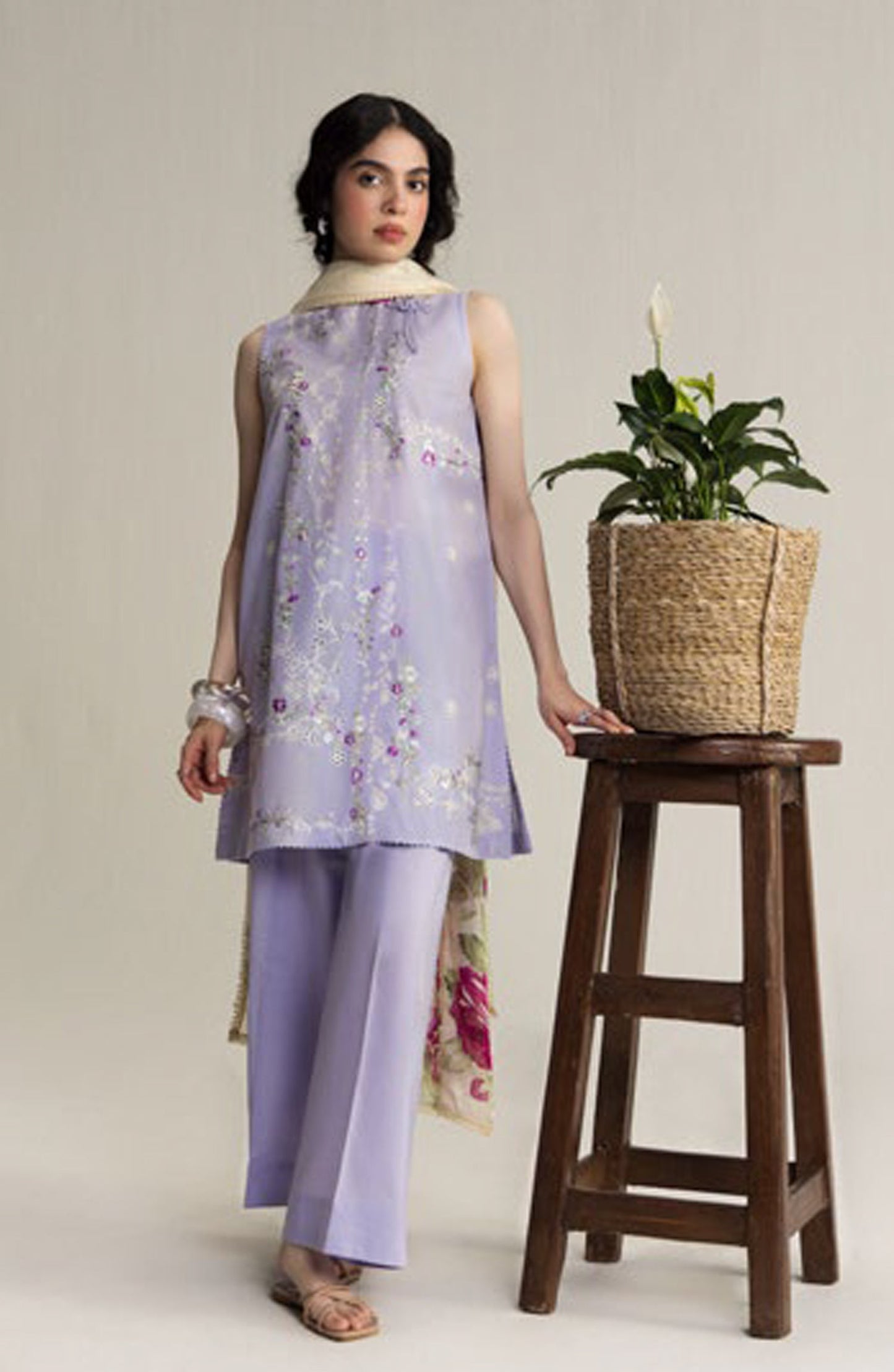 Coco by Zara Shahjahan Embroidered Lawn Unstitched 3 Piece Suit - 3B - ZS26CCO - Purple - Summer Collection