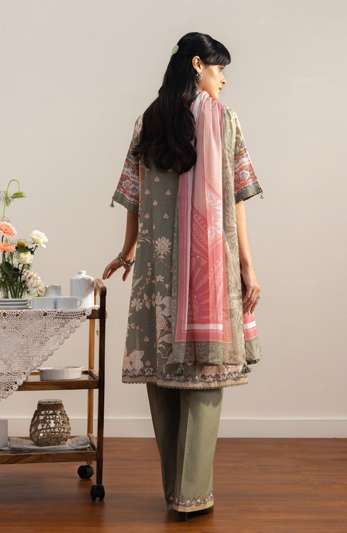 Coco by Zara Shahjahan Printed Lawn Unstitched 3 Piece Suit - 10A - ZS26PRTS - Grey - Summer Collection