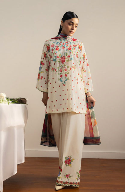Coco by Zara Shahjahan Printed Lawn Unstitched 3 Piece Suit - 6A - ZS26PRTS - Fawn - Summer Collection