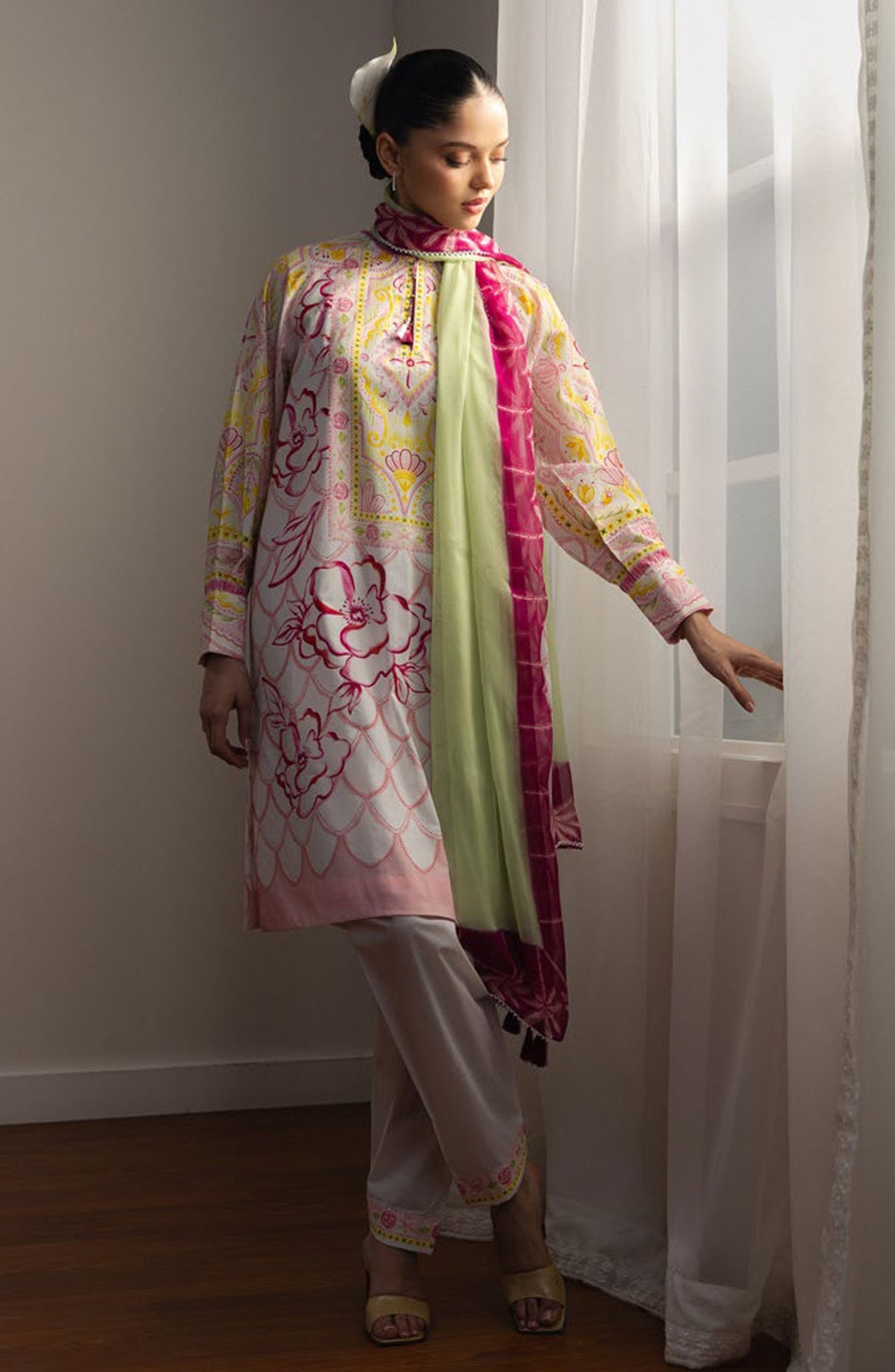 Coco by Zara Shahjahan Printed Lawn Unstitched 3 Piece Suit - 5B - ZS26PRTS - Pink - Summer Collection