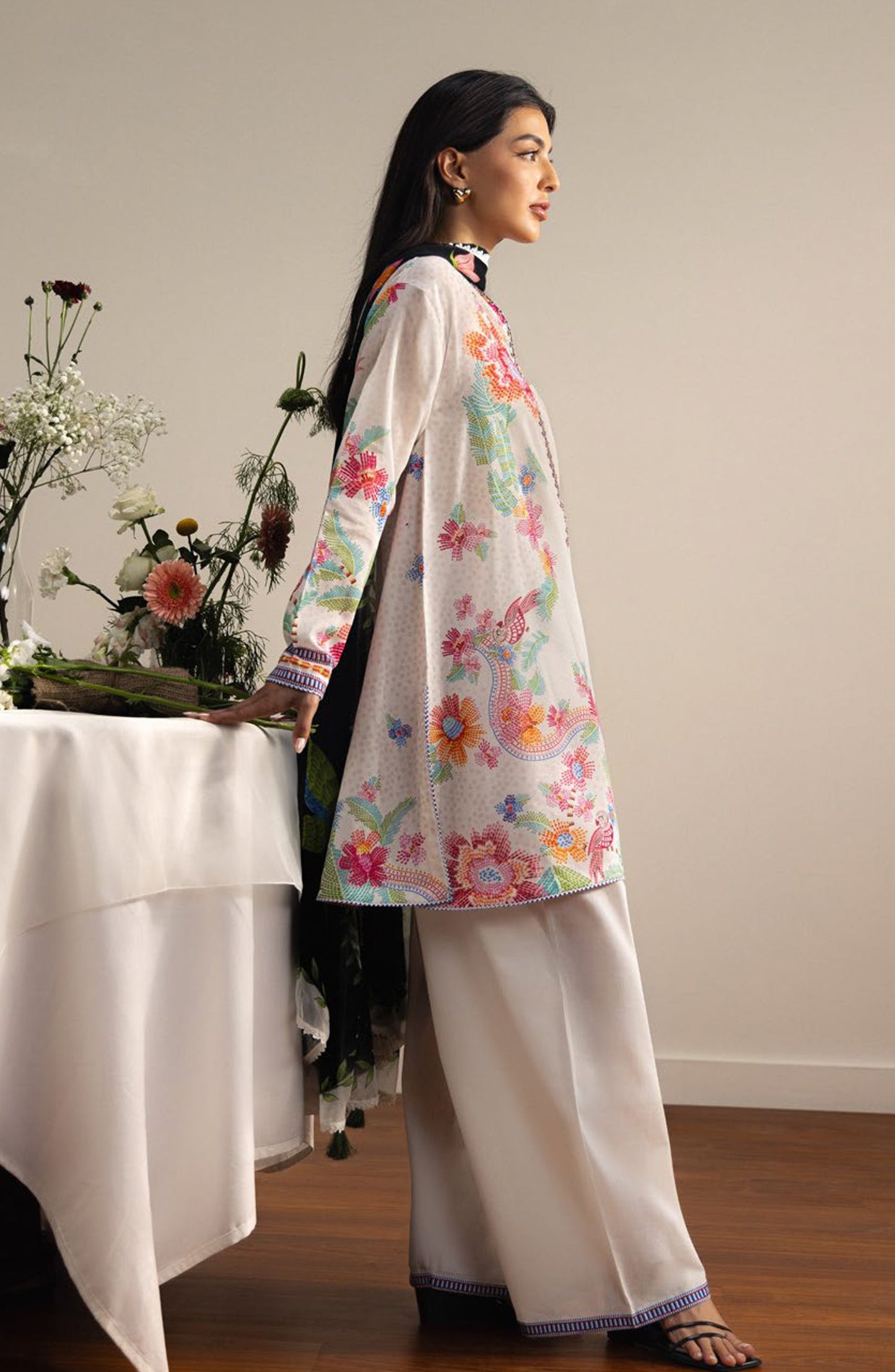Coco by Zara Shahjahan Printed Lawn Unstitched 3 Piece Suit - 2B - ZS26PRTS - White - Summer Collection