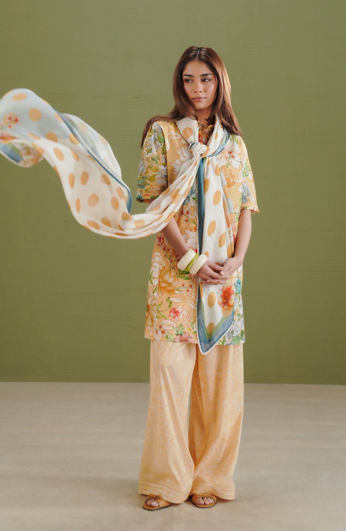 Coco by Zara Shahjahan Printed Lawn Unstitched 3 Piece Suit - D-9B - ZS26PR - Yellow - Summer Collection