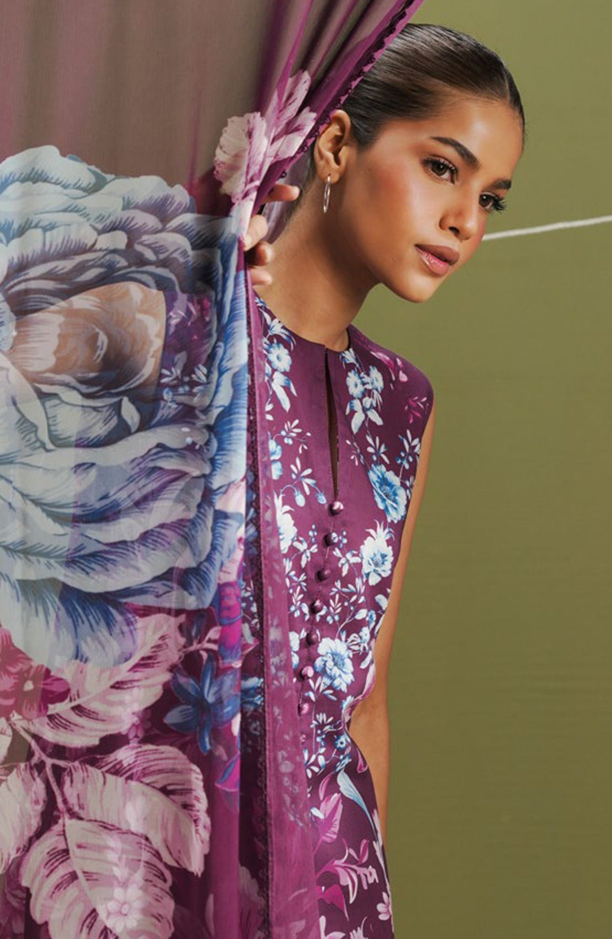 Coco by Zara Shahjahan Printed Lawn Unstitched 3 Piece Suit - D-6B - ZS26PR - Purple - Summer Collection