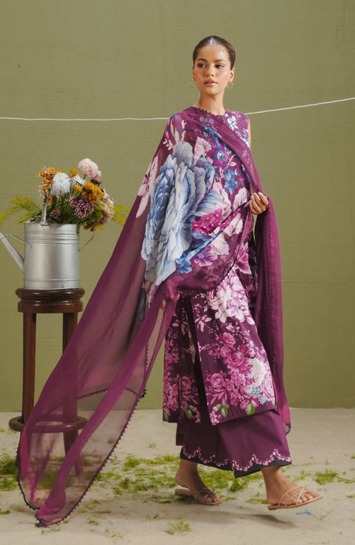 Coco by Zara Shahjahan Printed Lawn Unstitched 3 Piece Suit - D-6B - ZS26PR - Purple - Summer Collection
