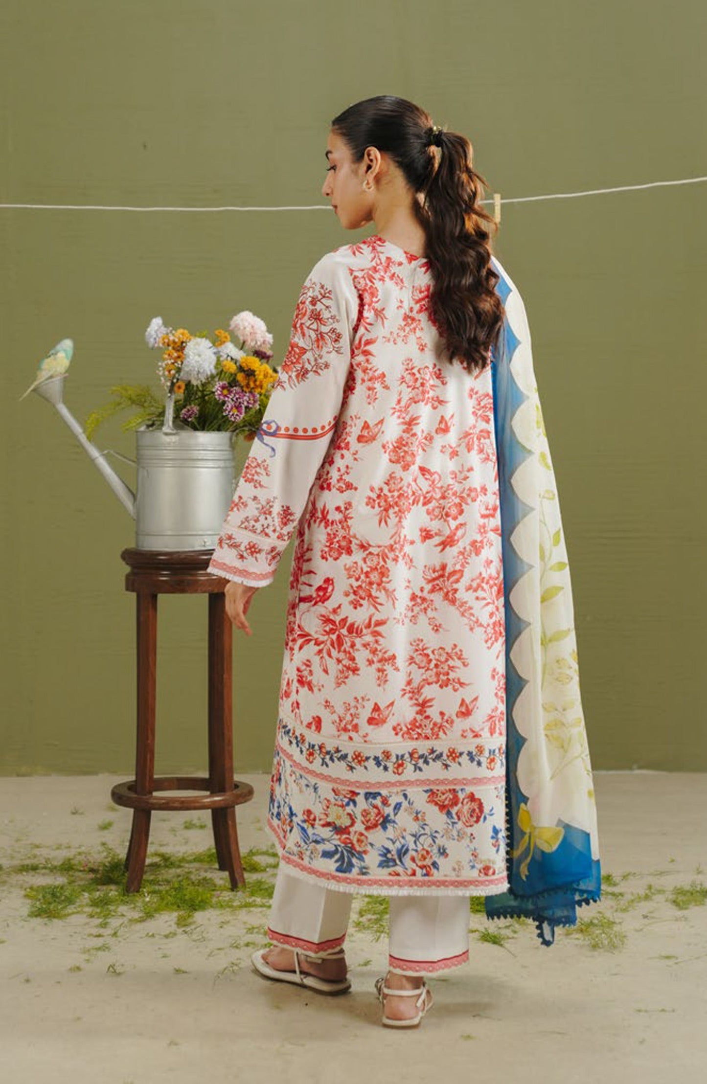 Coco by Zara Shahjahan Printed Lawn Unstitched 3 Piece Suit - D-4A - ZS26PR - White - Summer Collection