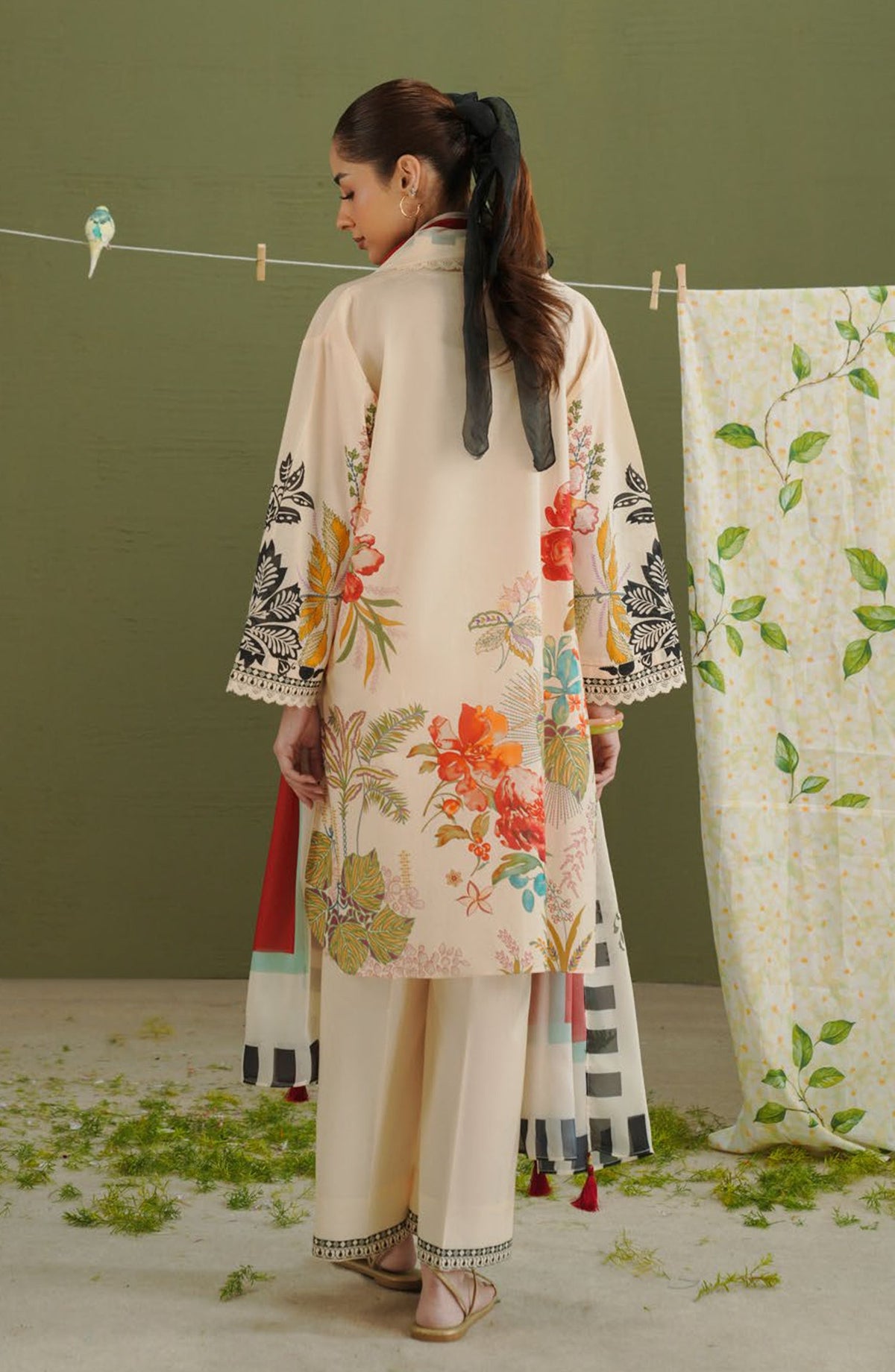 Coco by Zara Shahjahan Printed Lawn Unstitched 3 Piece Suit - D-3A - ZS26PR - Fawn - Summer Collection