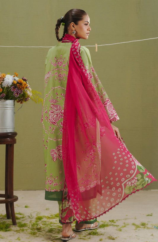 Coco by Zara Shahjahan Printed Lawn Unstitched 3 Piece Suit - D-2B - ZS26PR - Green - Summer Collection