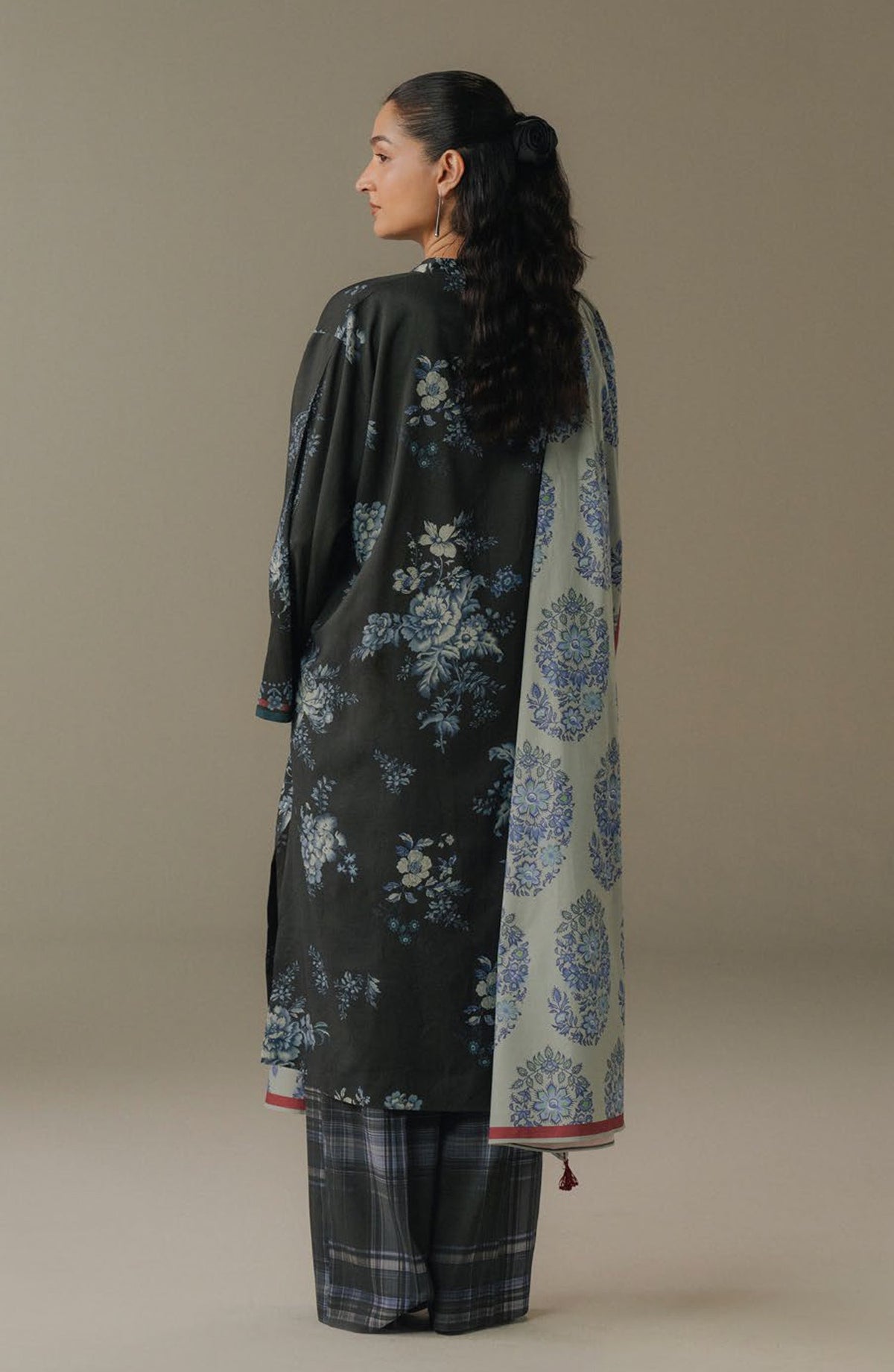 Coco by Zara Shahjahan Digital Printed Linen Unstitched 3 Piece Suit - Hushed Ember-6B - ZS25PND - Black - Winter Collection