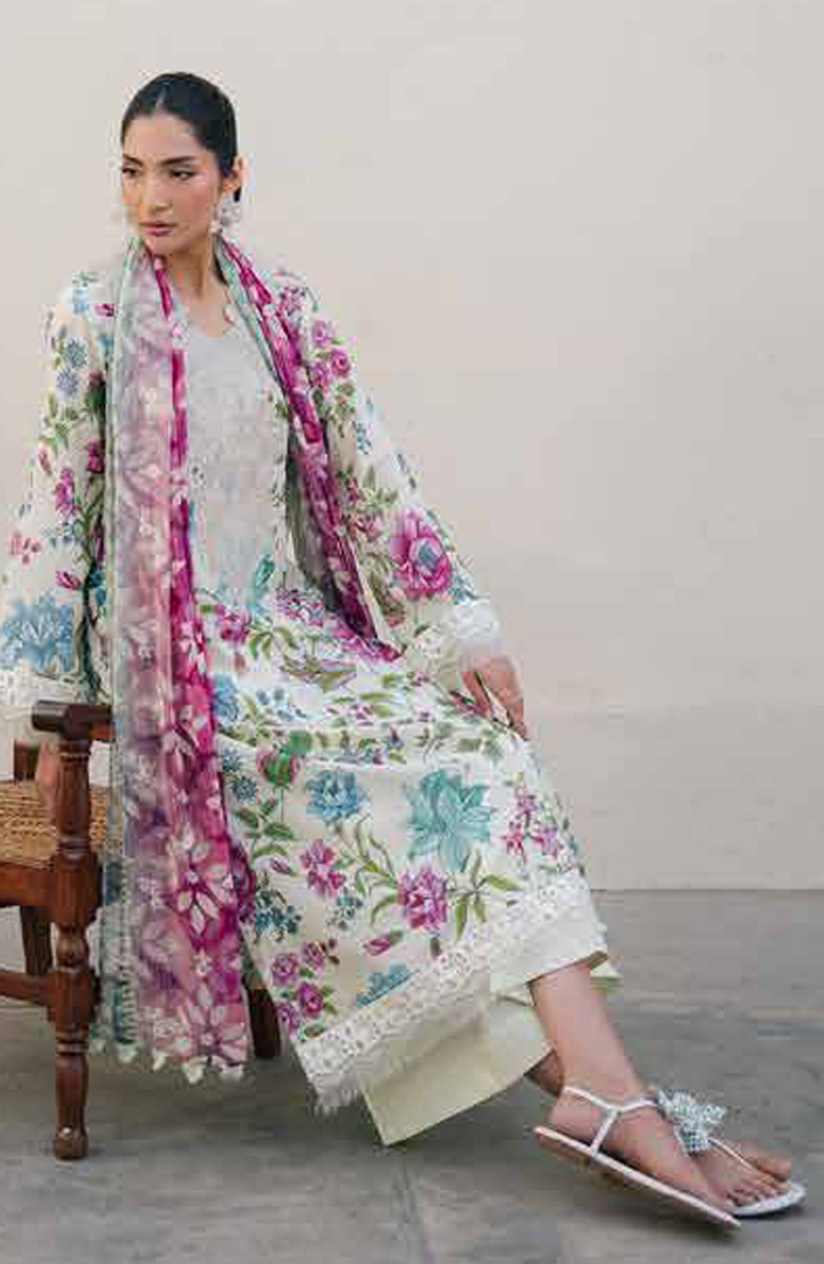 Daria Embroidered Lawn Unstitched 3 Piece Suit - DA-38 - DR26RM - Multi - Ramadan Collection
