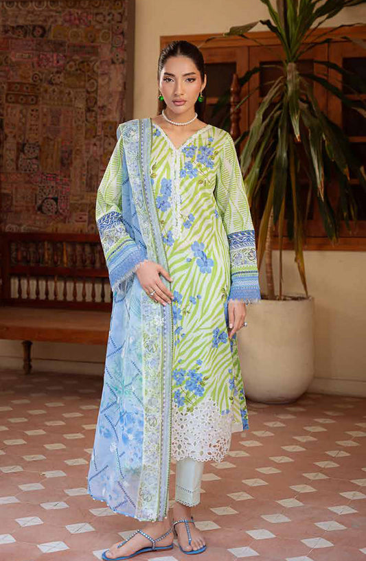 Daria Embroidered Lawn Unstitched 3 Piece Suit - DA-34 - DR26RM - Green - Ramadan Collection