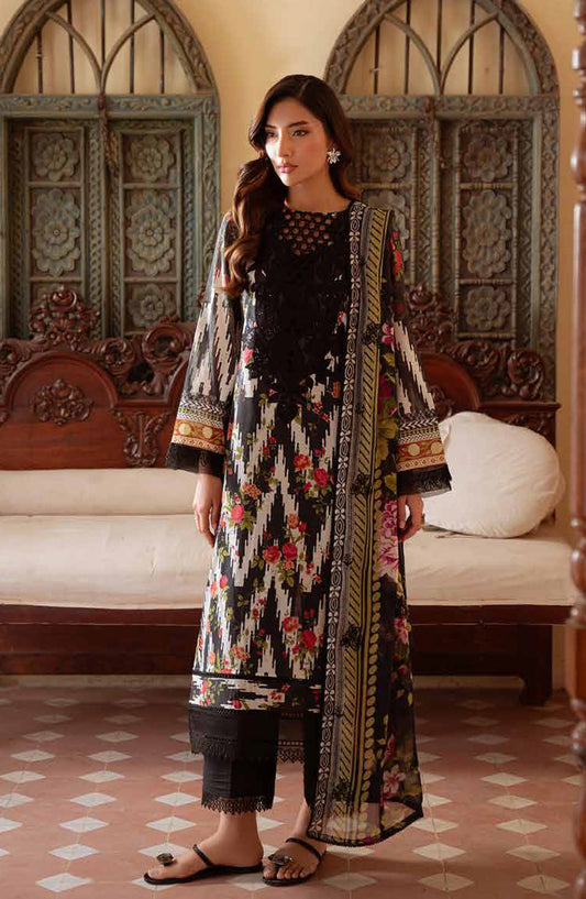 Daria Embroidered Lawn Unstitched 3 Piece Suit - DA-33 - DR26RM - Black - Ramadan Collection