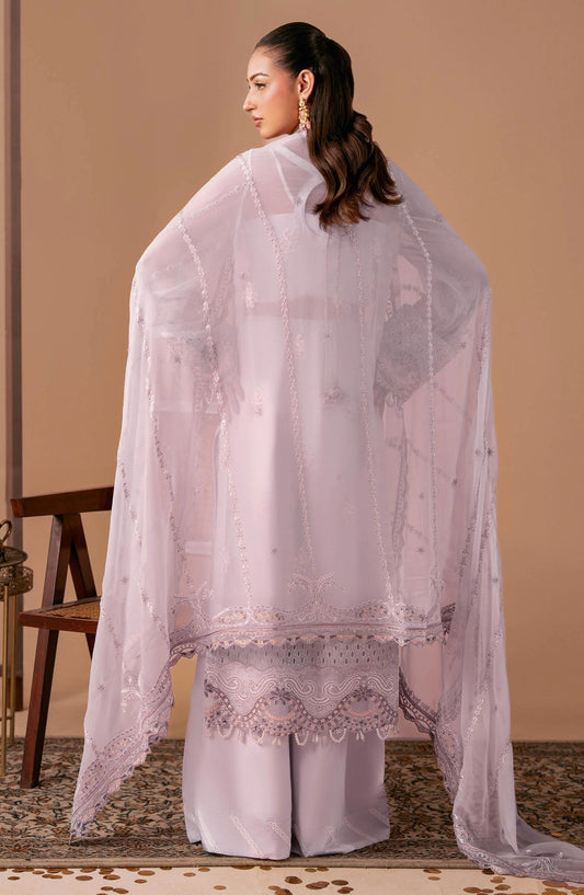 Dastak by Ramsha Premium Embroidered Chiffon Unstitched 3 Piece Suit - Q-308 - RM26DTK - Purple - Festive Collection