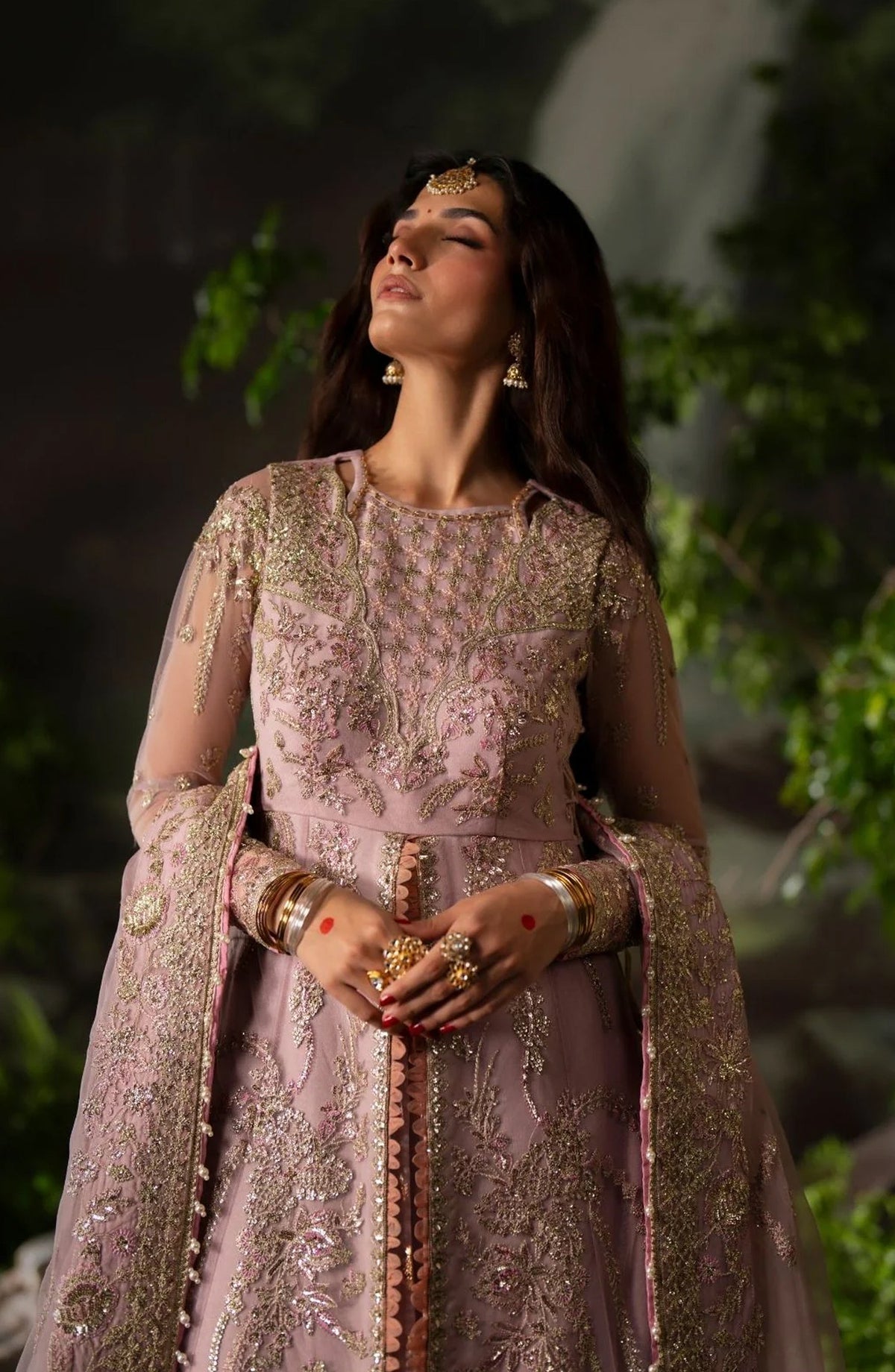 Dastan e Ishq by AJR Luxury Embroidered Net Unstitched 3 Piece Suit - AJR-DS-01 DHANAK - AJR25DST - Pink - Festive Formals Collection