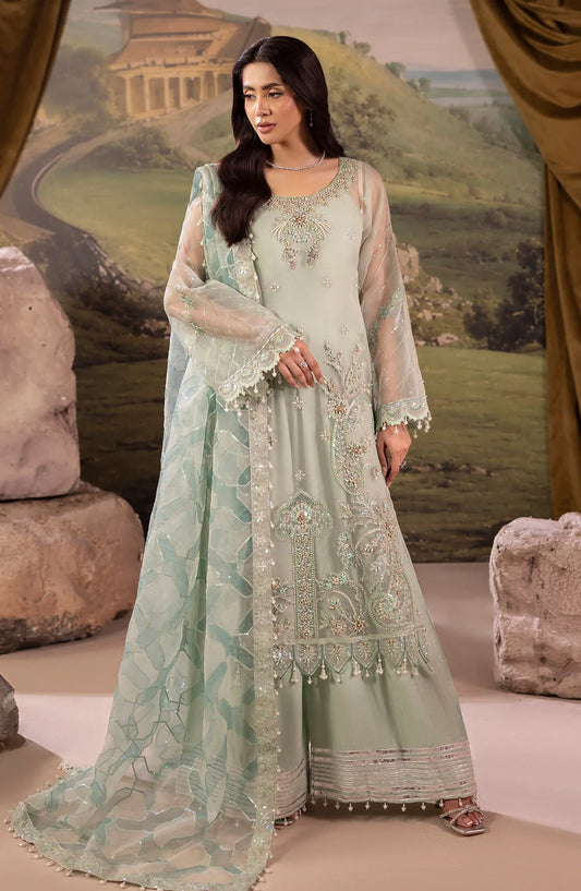 Dehleez by Embroidered Organza Unstitched 3 Piece Suit - DL-55 - AK26DLZ - Green - Formal Collection