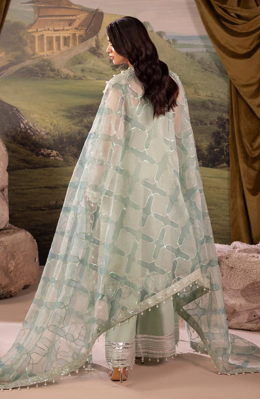 Dehleez by Embroidered Organza Unstitched 3 Piece Suit - DL-55 - AK26DLZ - Green - Formal Collection