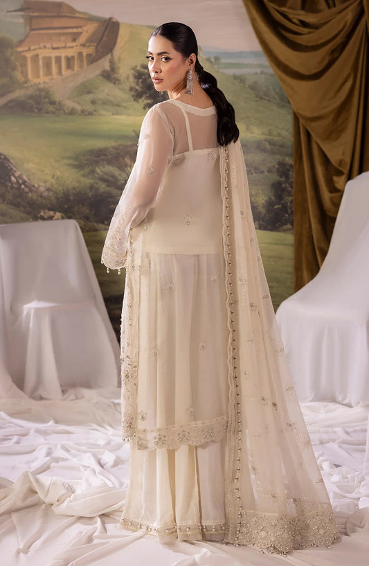 Dehleez by Embroidered Organza Unstitched 3 Piece Suit - DL-57 - AK26DLZ - White - Formal Collection