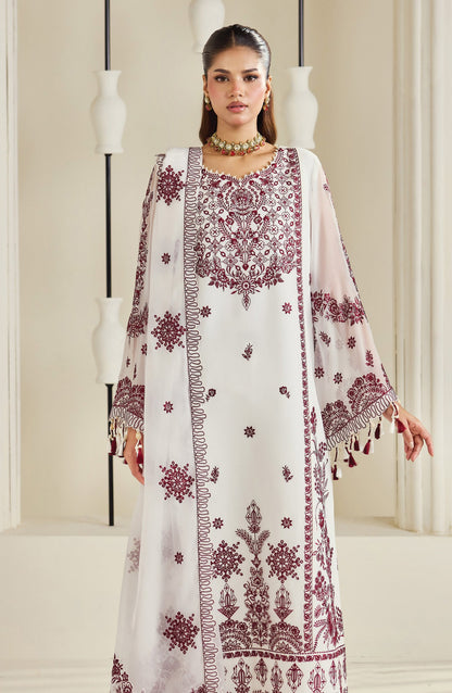 Dhaagay by Alizeh Embroidered Chiffon Unstitched 3 Piece Suit - 05-Arbella - ALZ26DHG - White - Festive Collection