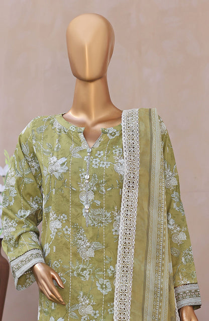 Dhagakari by HZ Textile Embroidered Lawn Unstitched 3 Piece Suit - D-07 - HZ26DGK - Green - Summer Collection