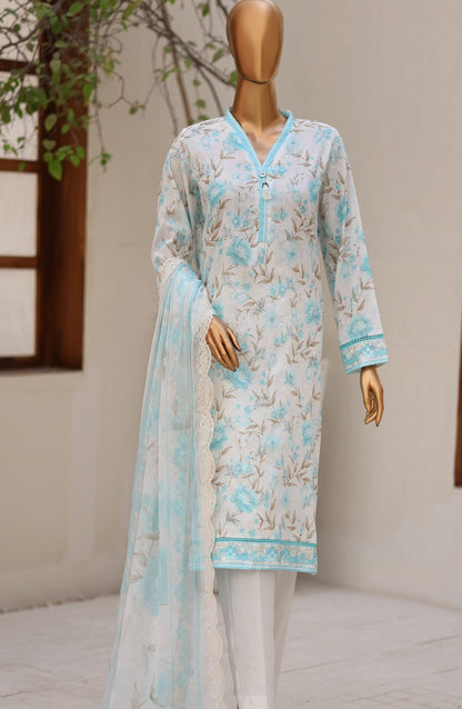 Dhagakari by HZ Textile Embroidered Lawn Unstitched 3 Piece Suit - D-05 - HZ26DGK - White - Summer Collection
