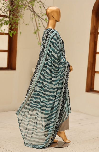 Dhagakari by HZ Textile Embroidered Lawn Unstitched 3 Piece Suit - D-02 - HZ26DGK - Green - Summer Collection