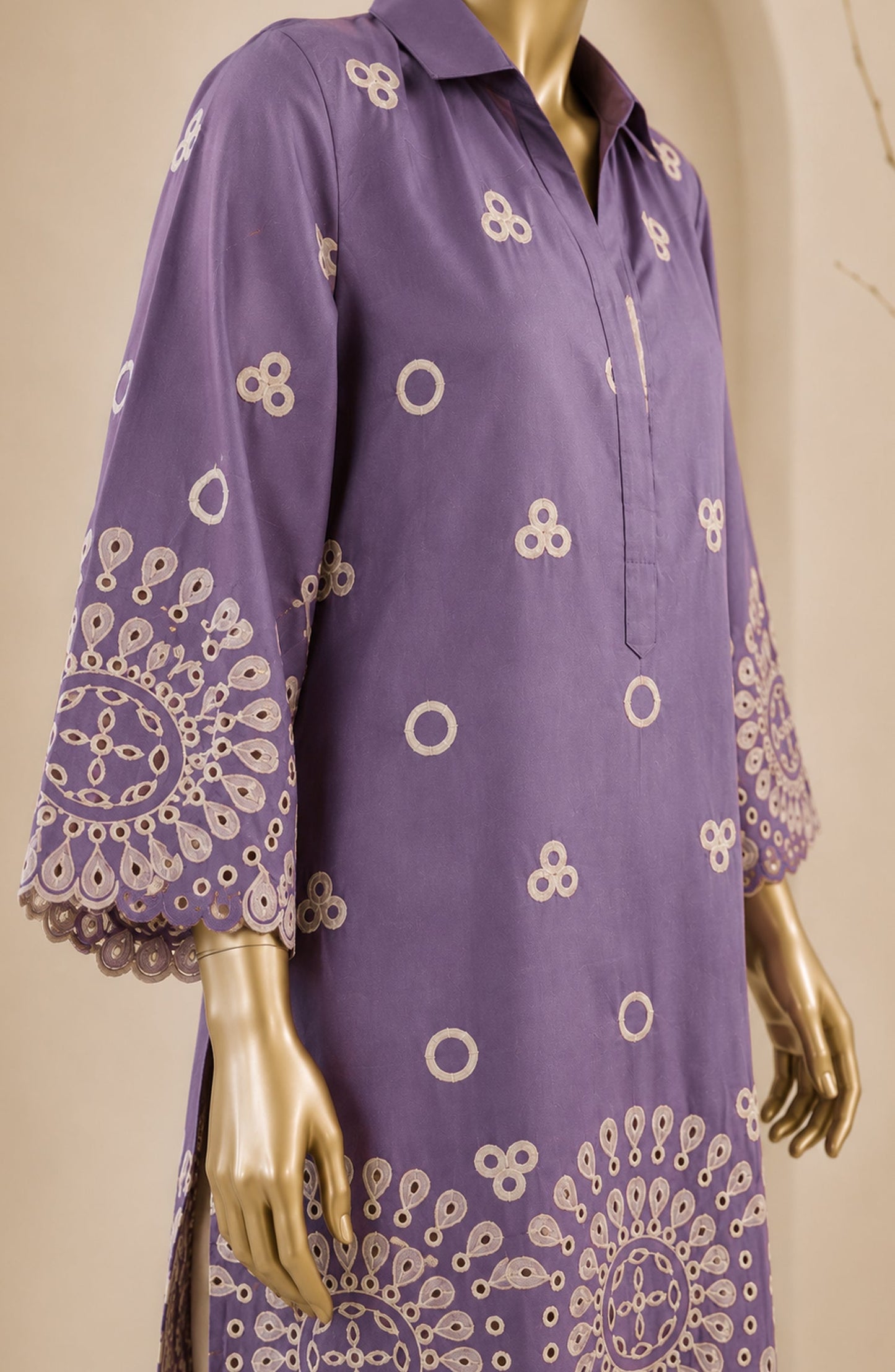 Dur e Hawa by Amna Khadija Embroidered Cotton Lawn Stitched 2 Piece Suit - AKDH-LP-01-A - AM26HWD - Purple - Summer Collection