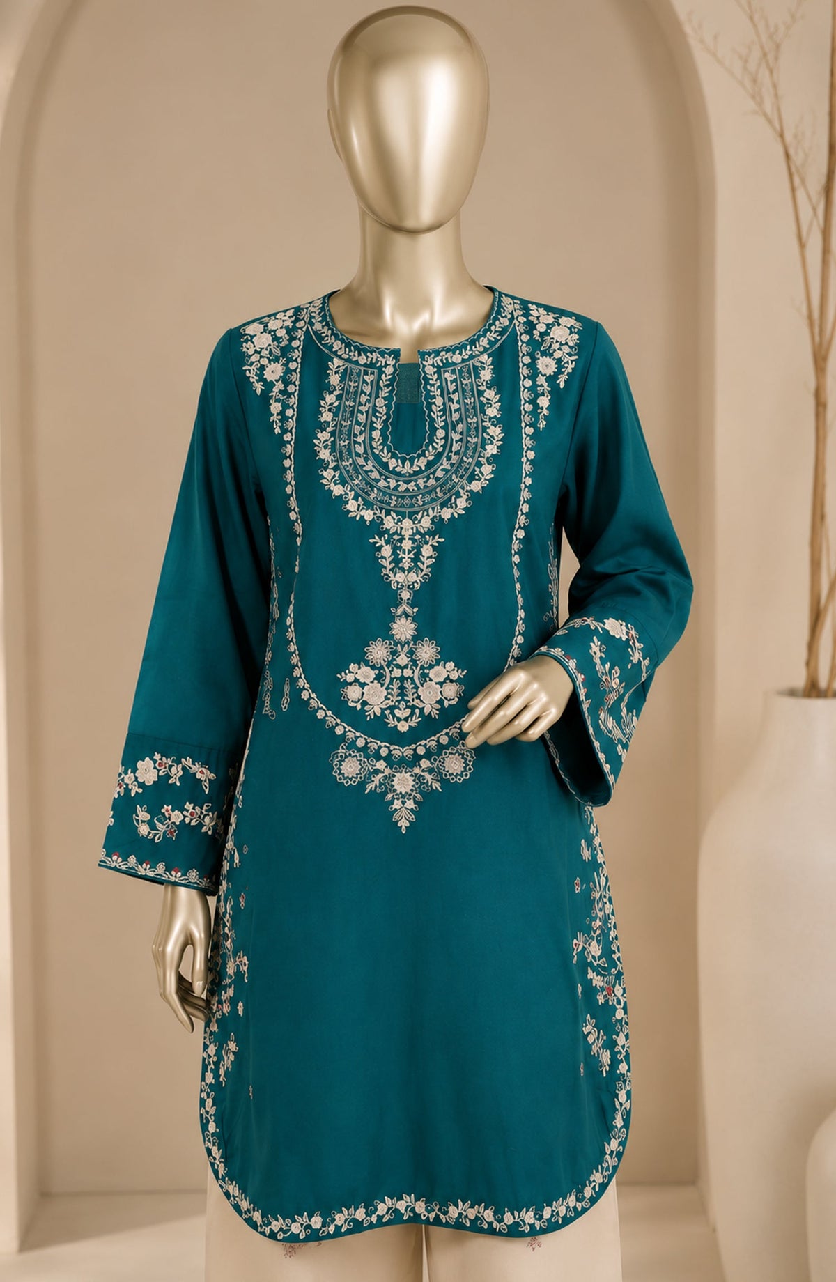 Dur e Hawa by Amna Khadija Embroidered Cotton Lawn Stitched 2 Piece Suit - AKDH-UG-29 - AM26HWD - Teal - Summer Collection