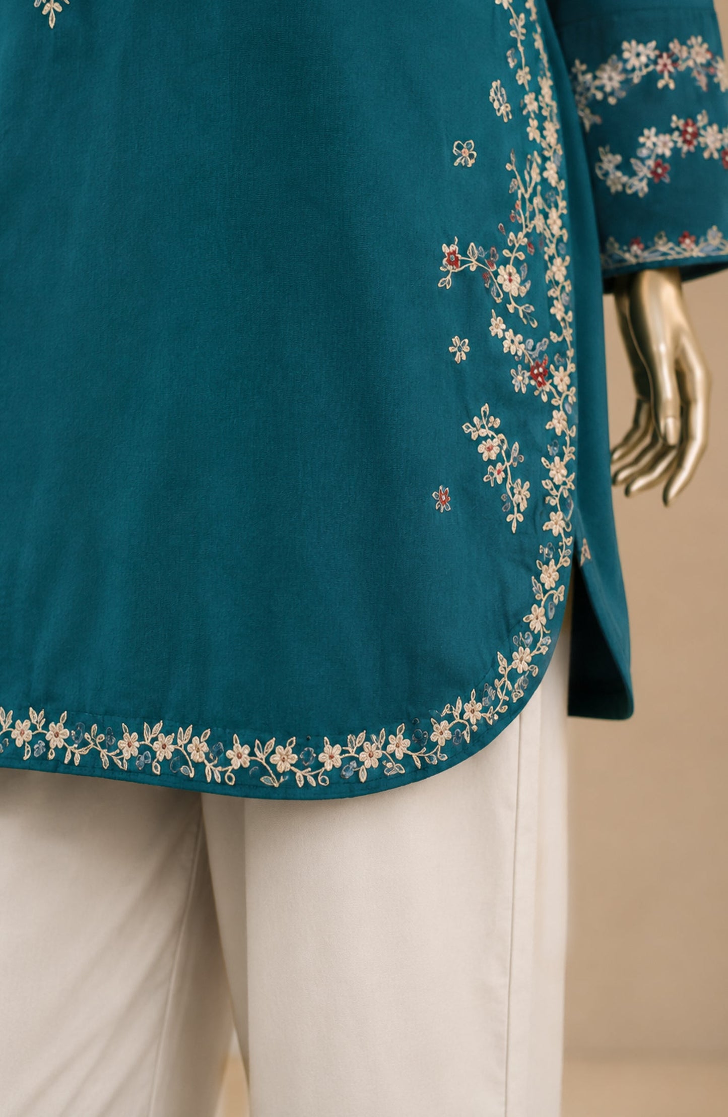Dur e Hawa by Amna Khadija Embroidered Cotton Lawn Stitched 2 Piece Suit - AKDH-UG-29 - AM26HWD - Teal - Summer Collection