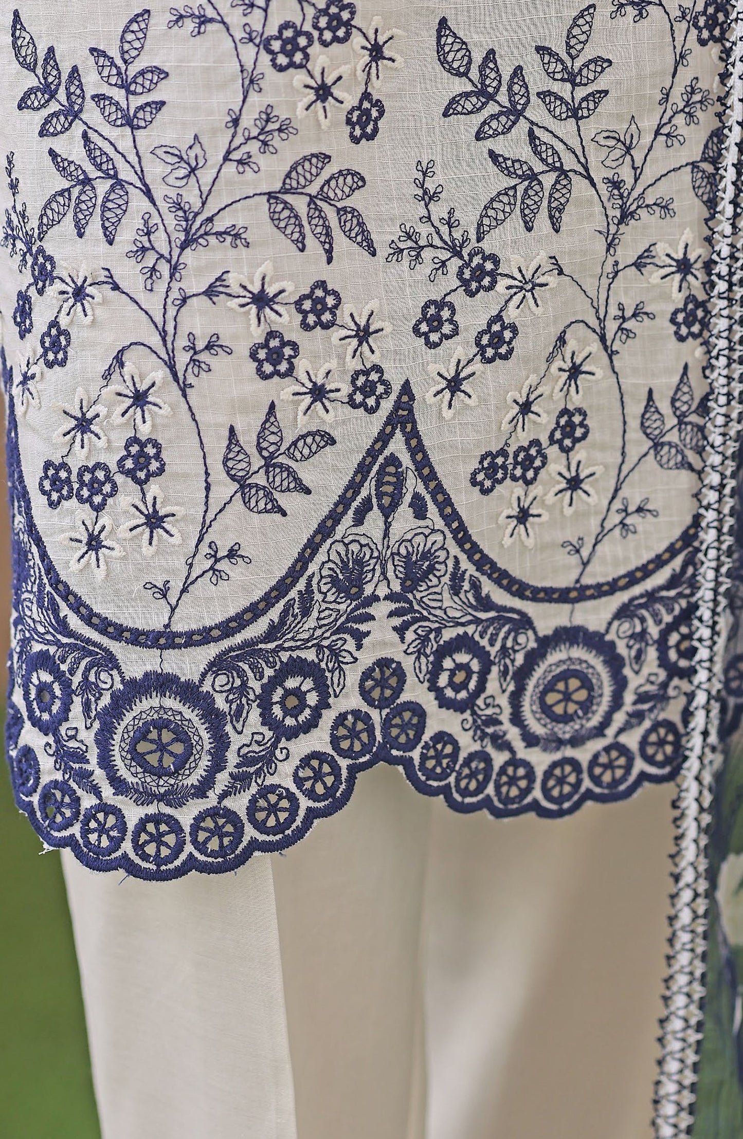 Dynasty by HZ Embroidered Lawn Unstitched 3 Piece Suit - D-03 - HZ26THR - White - Summer Collection