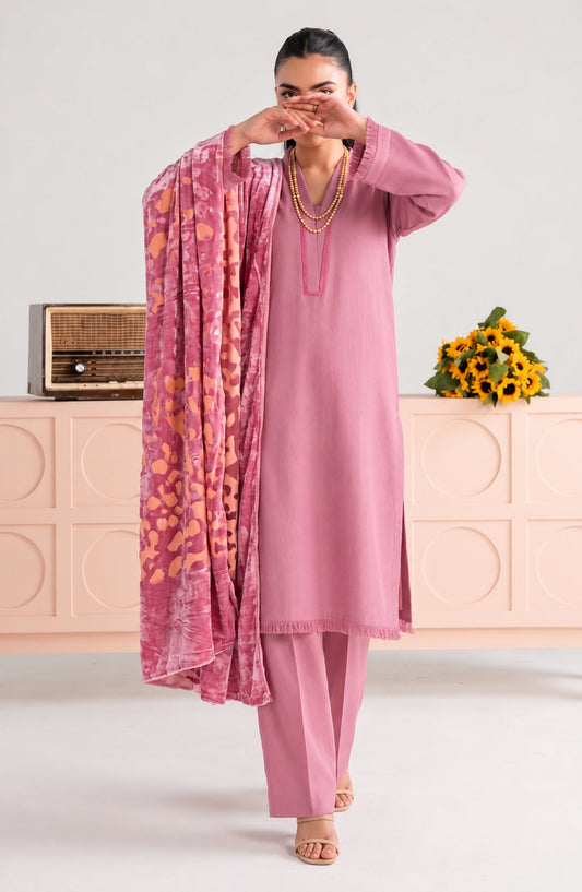 Eclat De Lilas Palachio by Amna Khadija Moonlight Unstitched 3 Piece Suit - AKED-03 - AM26EDP - Pink - Winter Collection