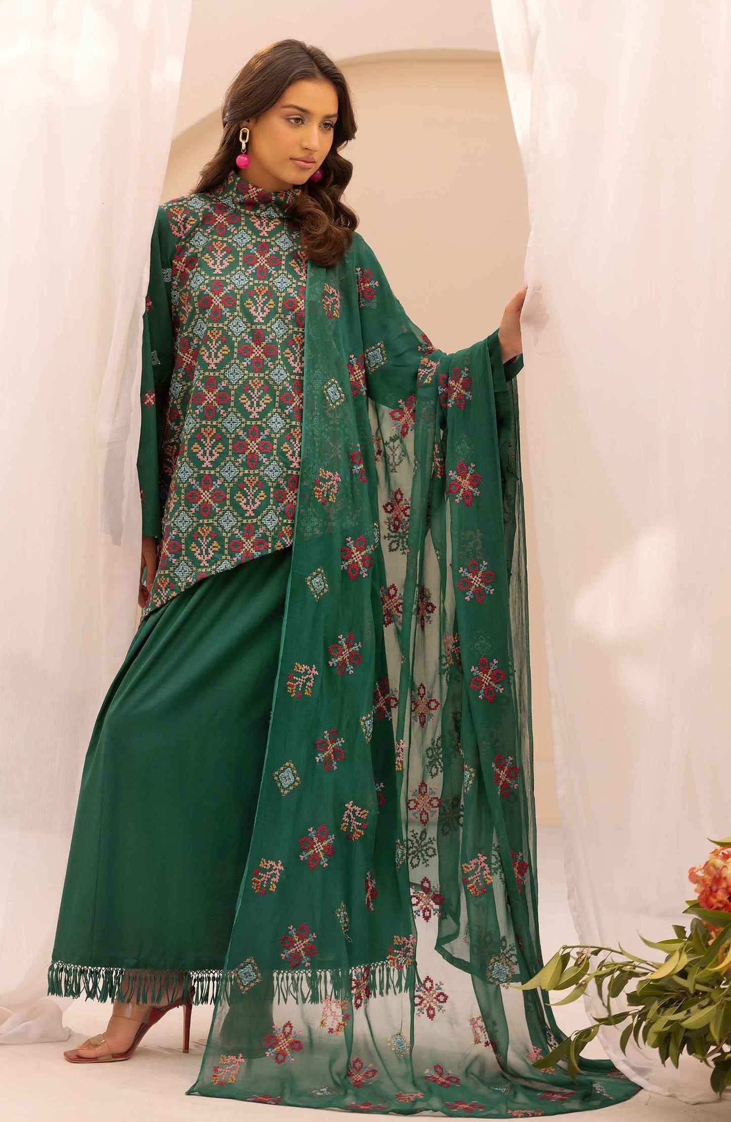 Elegance Khoobsurat by Al Karim Embroidered Lawn Unstitched 3 Piece Suit - KE-109 - AK26EGN - Green - Summer Collection
