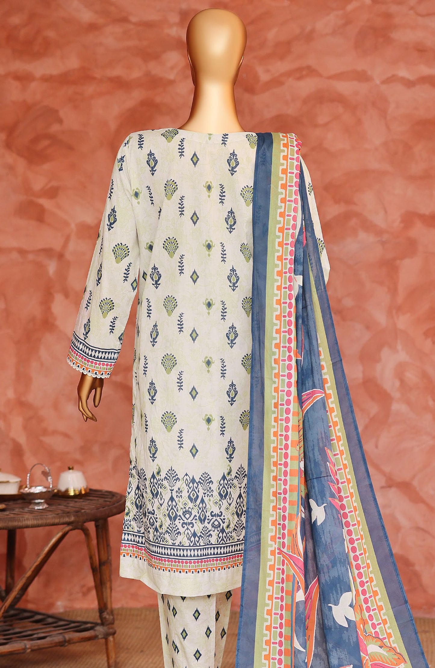 Elegant by HZ Embroidered Lawn Unstitched 3 Piece Suit - ELG-07 - HZ26EGNT - Fawn - Summer Collection