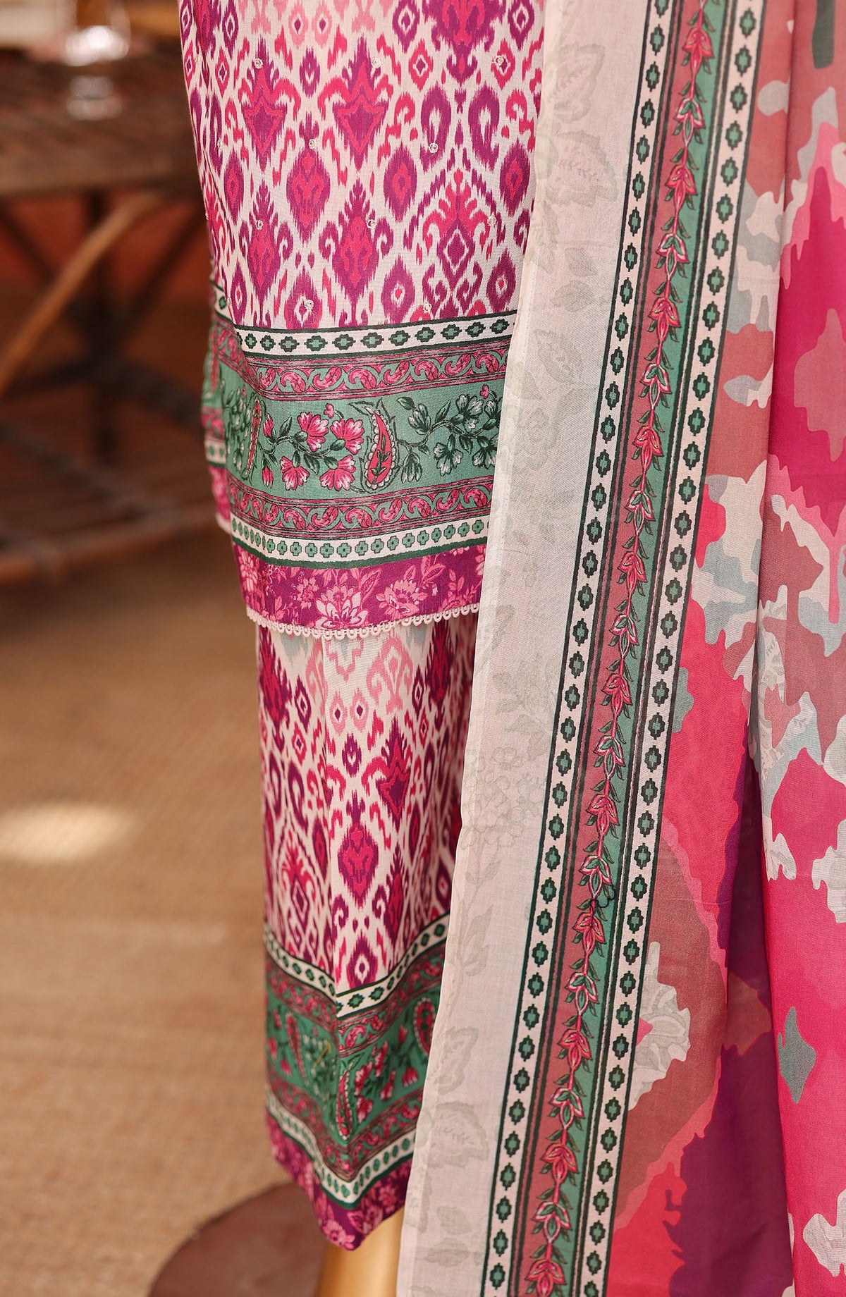 Elegant by HZ Embroidered Lawn Unstitched 3 Piece Suit - ELG-04 - HZ26EGNT - Pink - Summer Collection
