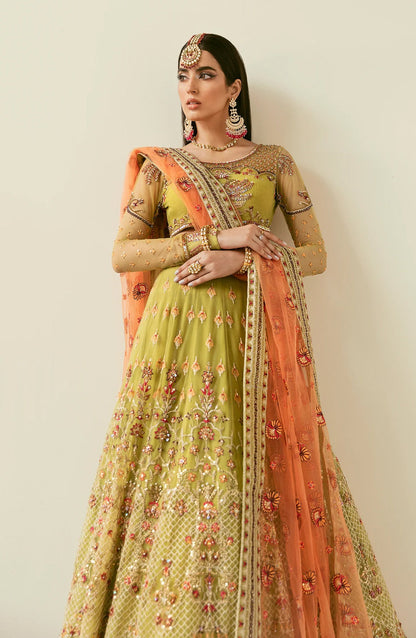 Elinor by Akbar Aslam Luxury Embroidered Net Unstitched 3 Piece Suit - Makira - AKA25ELN - Dhani - Festive Collection