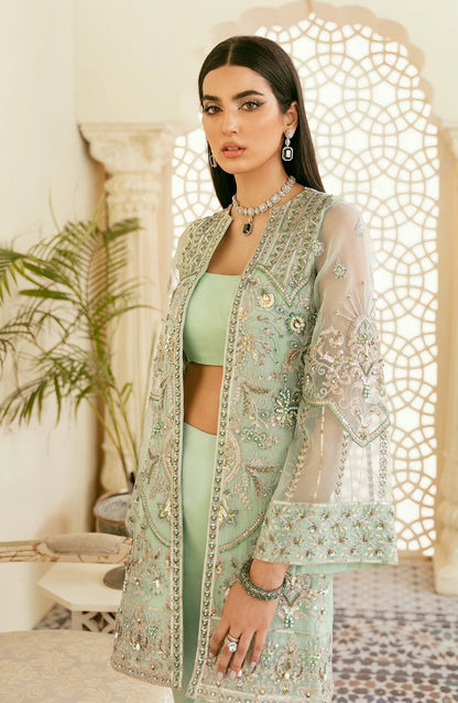 Elinor by Akbar Aslam Luxury Embroidered Organza Unstitched 3 Piece Suit - Juan - AKA25ELN - Green - Festive Collection