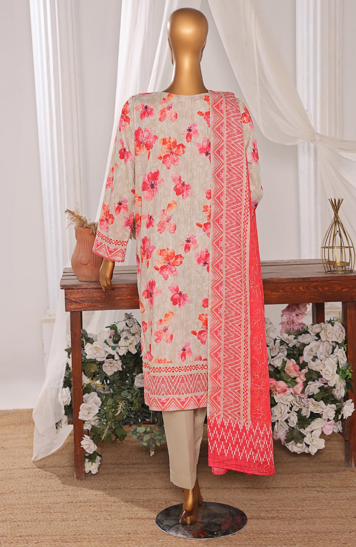 Elite by HZ Textiles Embroidered Lawn Unstitched 3 Piece Suit - ELC-803 - HZ26ELT - Pink - Summer Collection