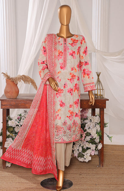 Elite by HZ Textiles Embroidered Lawn Unstitched 3 Piece Suit - ELC-803 - HZ26ELT - Pink - Summer Collection