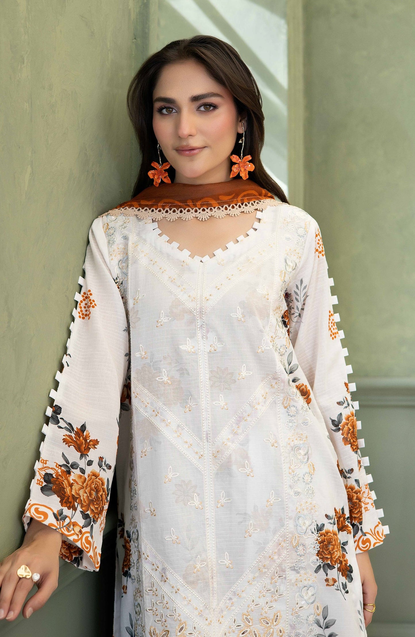 Elowen by Johra Embroidered Lawn Unstitched 3 Piece Suit - JS-638 - JH26ELW - White - Summer Collection