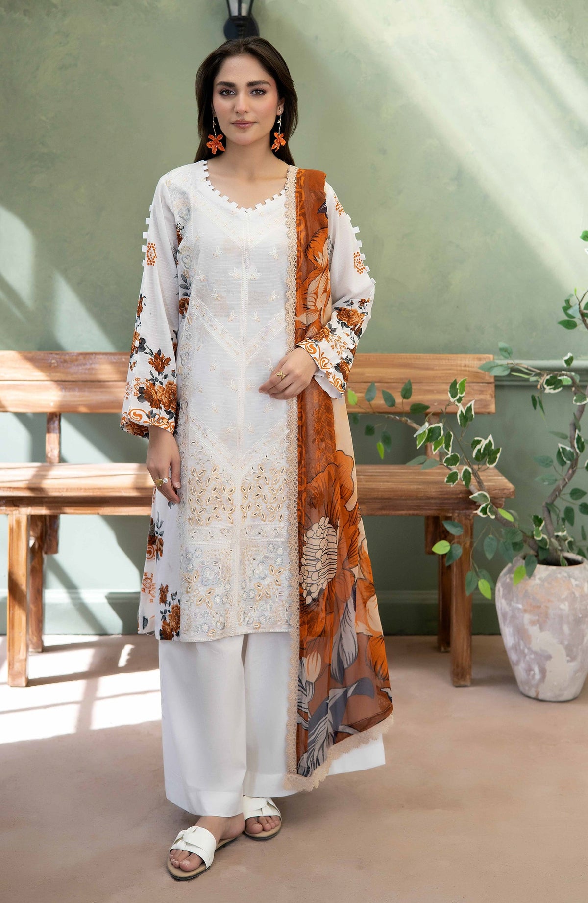 Elowen by Johra Embroidered Lawn Unstitched 3 Piece Suit - JS-638 - JH26ELW - White - Summer Collection