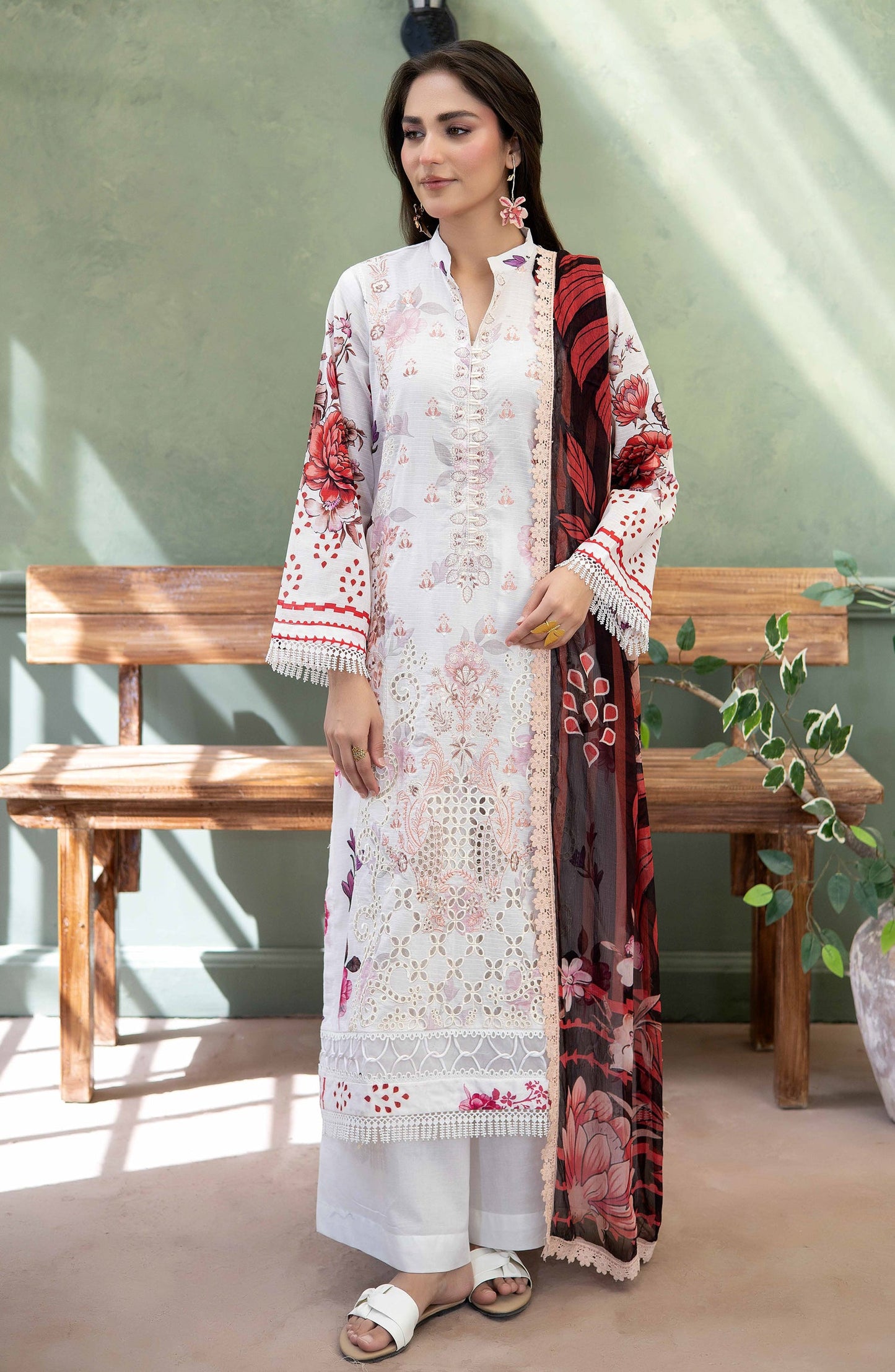 Elowen by Johra Embroidered Lawn Unstitched 3 Piece Suit - JS-636 - JH26ELW - White - Summer Collection