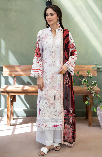 Elowen by Johra Embroidered Lawn Unstitched 3 Piece Suit - JS-636 - JH26ELW - White - Summer Collection