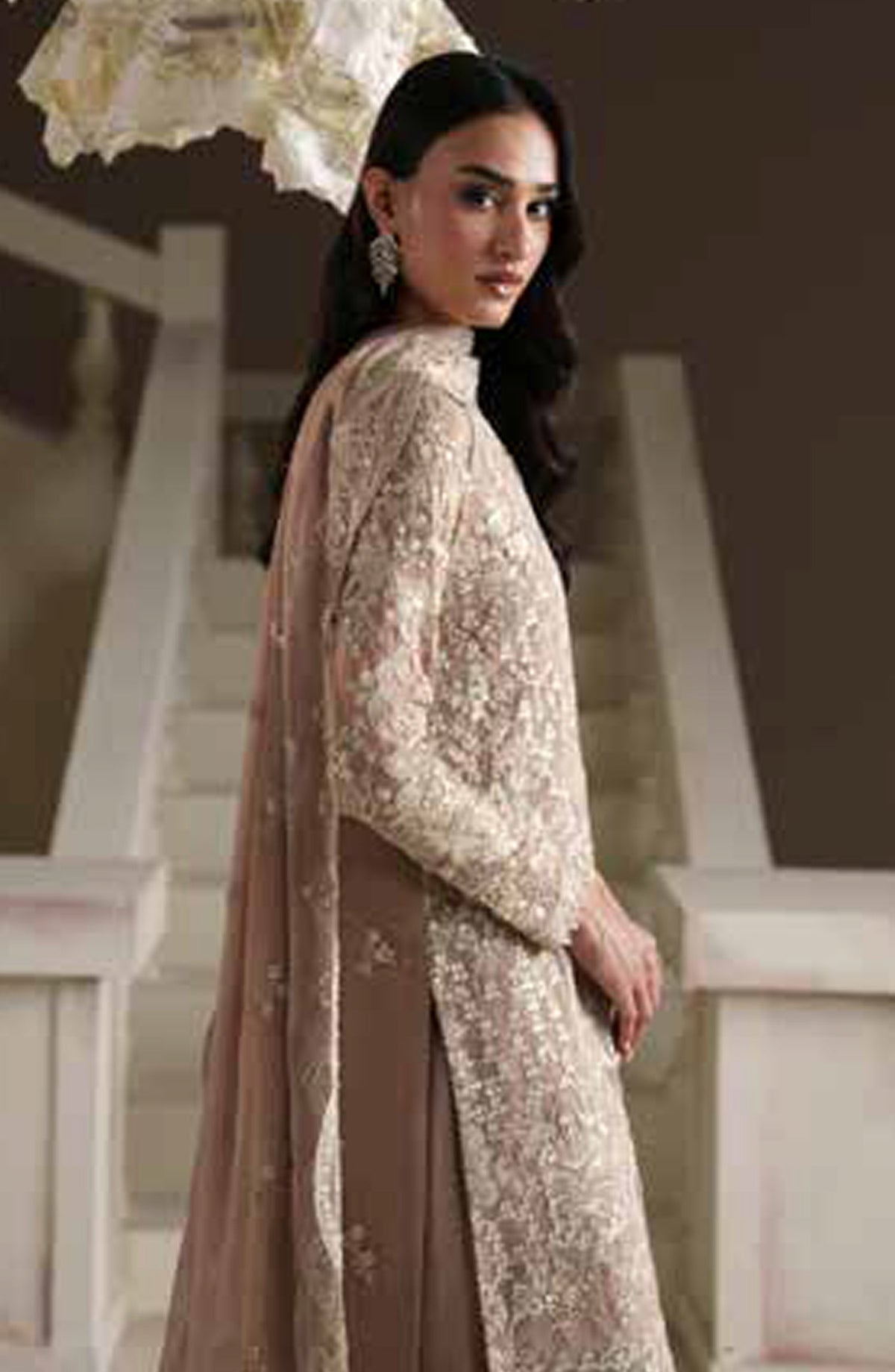 Emaan Adeel Modern Heirloom Embroidered Chiffon Unstitched 3 Piece Suit - D-4 Pearl Reverie - ED26MH - Pink - Festive Collection