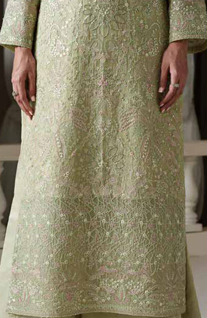 Emaan Adeel Modern Heirloom Embroidered Chiffon Unstitched 3 Piece Suit - D-7 Modern Belle - ED26MH - Green - Festive Collection