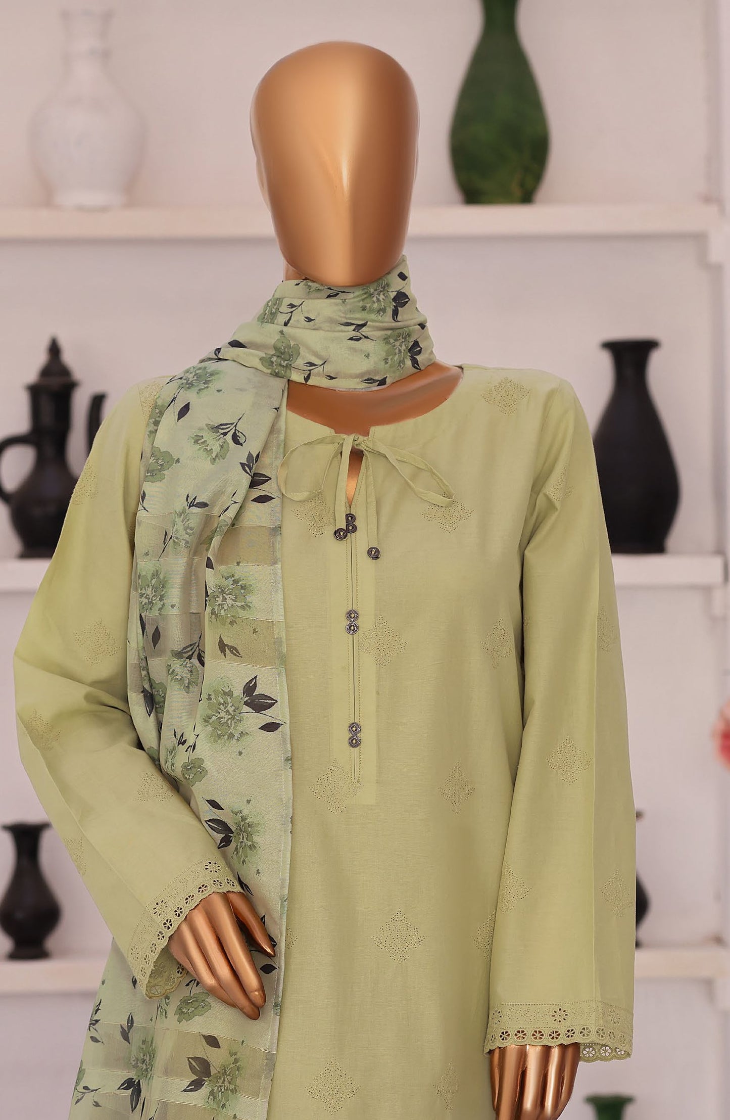 Floral Vibes by HZ Embroidered Lawn Unstitched 3 Piece Suit - FVE-06 - HZ26FLV - Green - Summer Collection