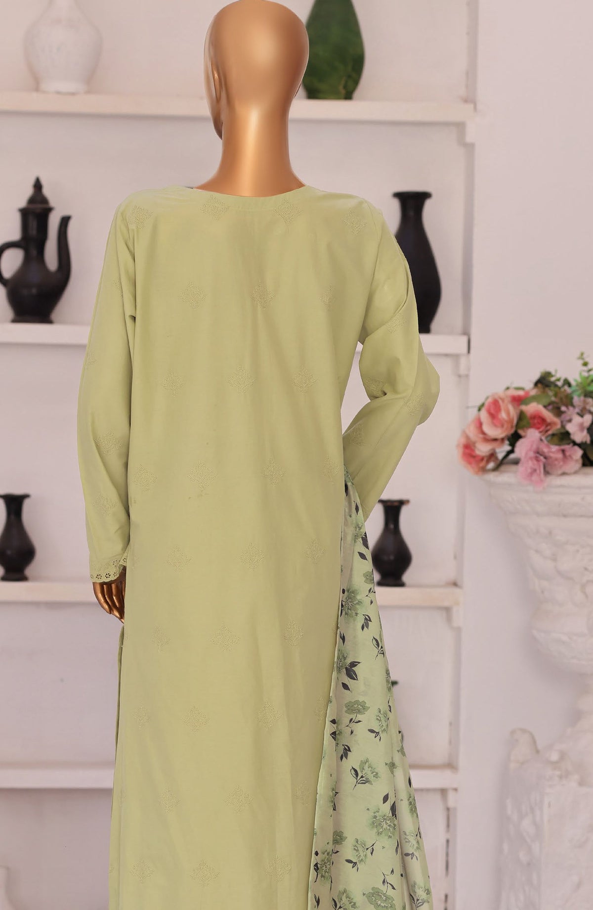 Floral Vibes by HZ Embroidered Lawn Unstitched 3 Piece Suit - FVE-06 - HZ26FLV - Green - Summer Collection