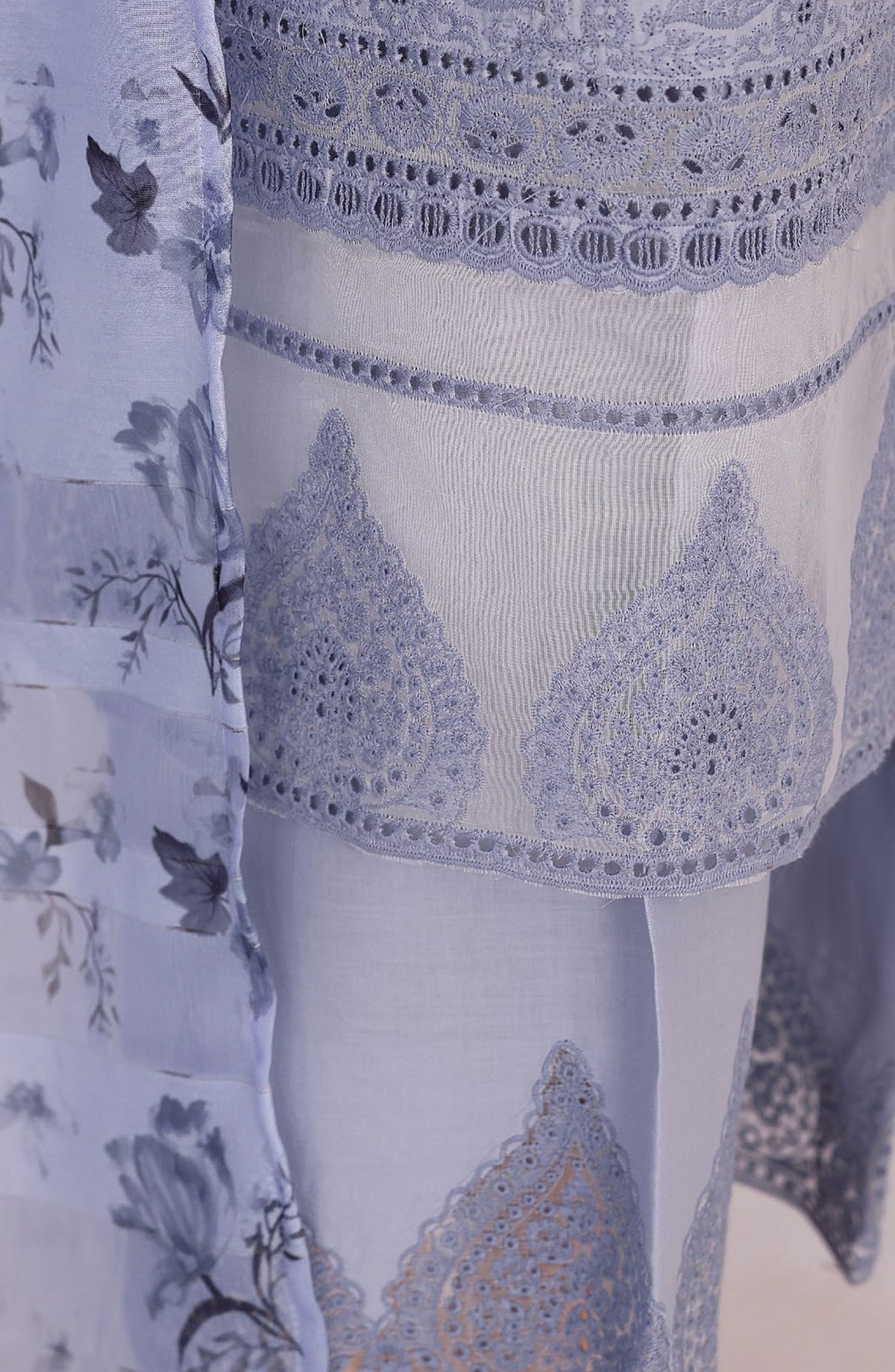 Floral Vibes by HZ Embroidered Lawn Unstitched 3 Piece Suit - FVE-04 - HZ26FLV - Blue - Summer Collection